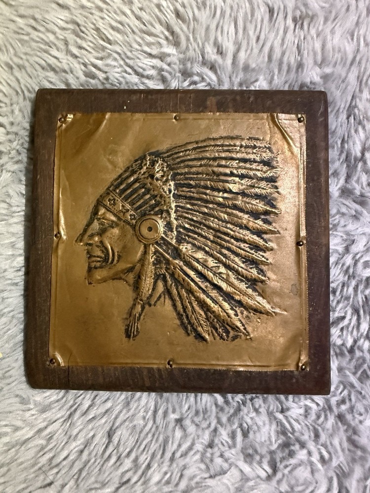 Vintage Native American Copper Plaque.
