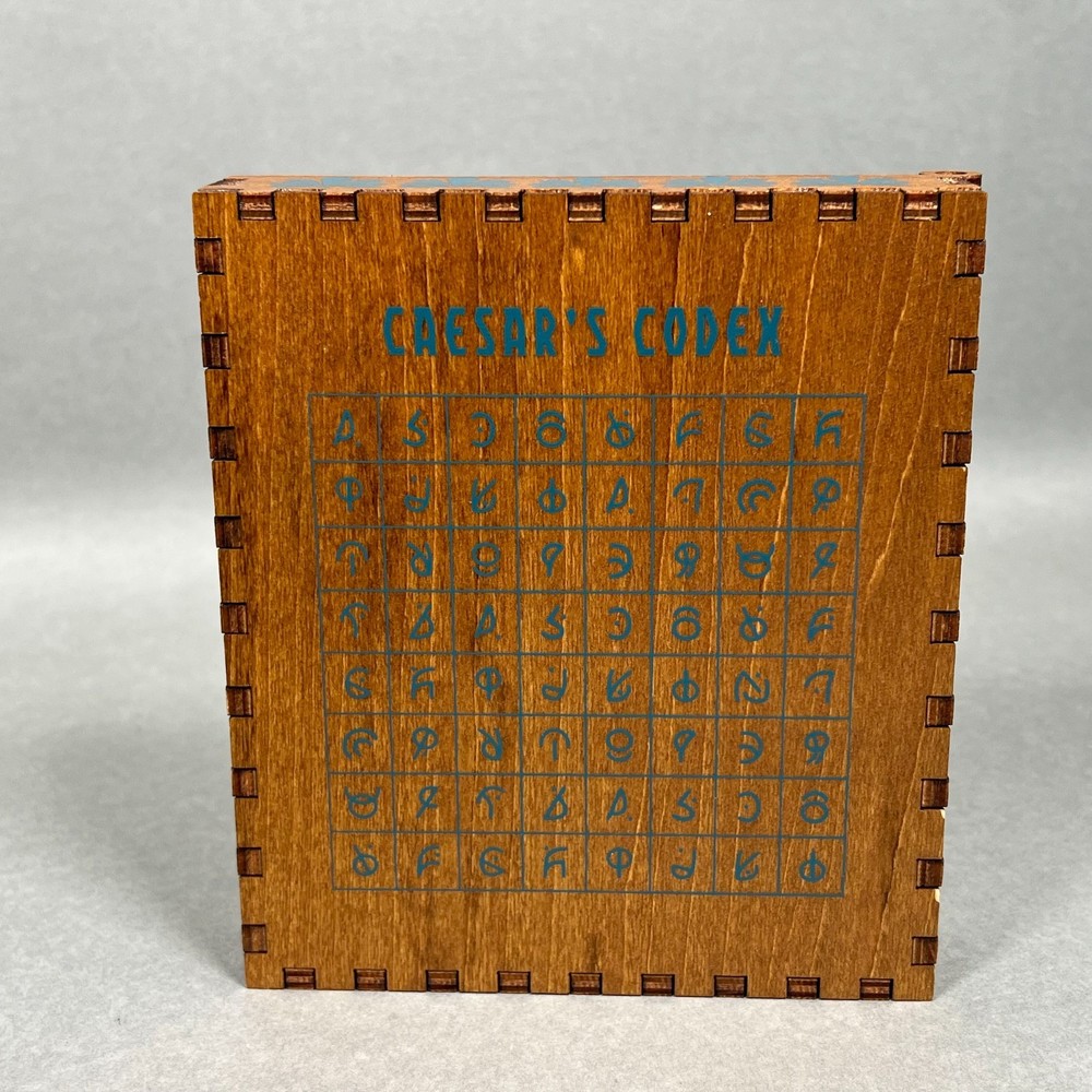 Caesar's Codex Puzzle Box - True Genius Wooden Brainteaser, Multi-Step Codex Box