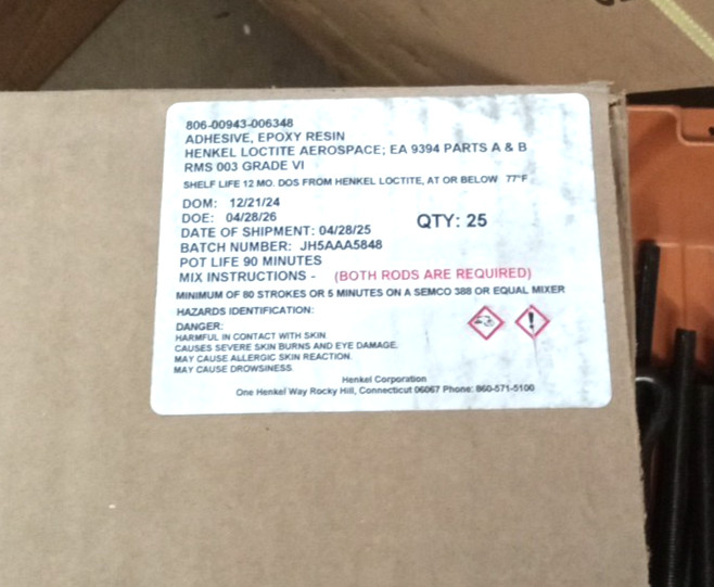 Henkel Loctite EA 9394 Aerospace Epoxy Resin Adhesive Parts A & B Rods Cartridge