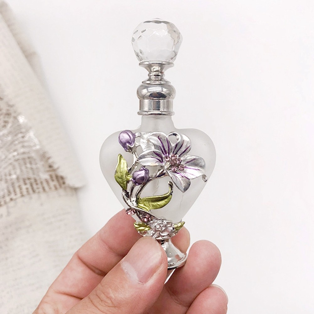 10ml Heart-shaped Orchid Perfume Bottle Empty Refillable Cologne Toner Container