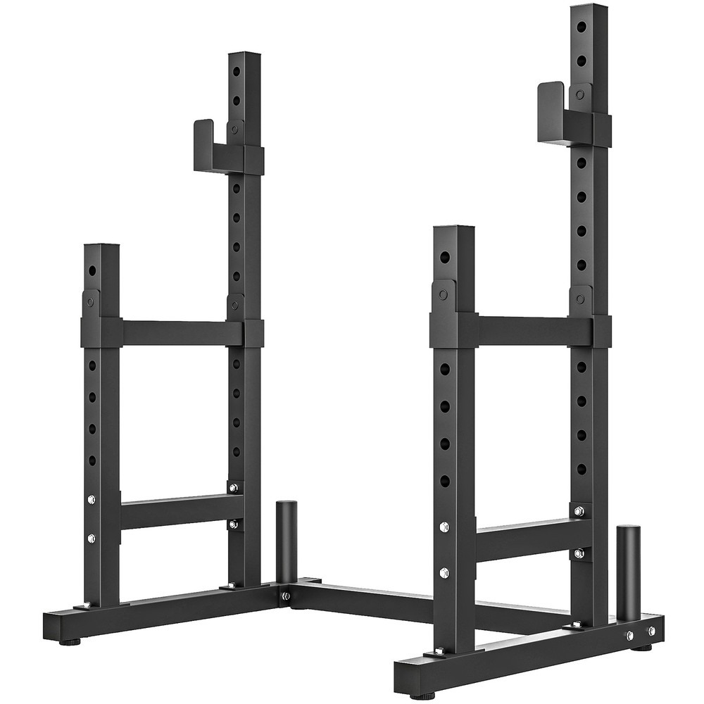 Adjustable Squat Rack, 660lbs Multi-Functional Bench Press Rack, Black