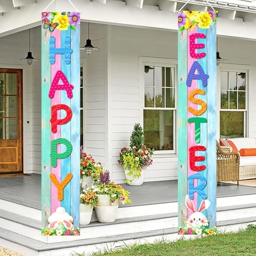 Easter Decorations Easter Decor Happy Easter Porch Sign Banner Easter Eggs