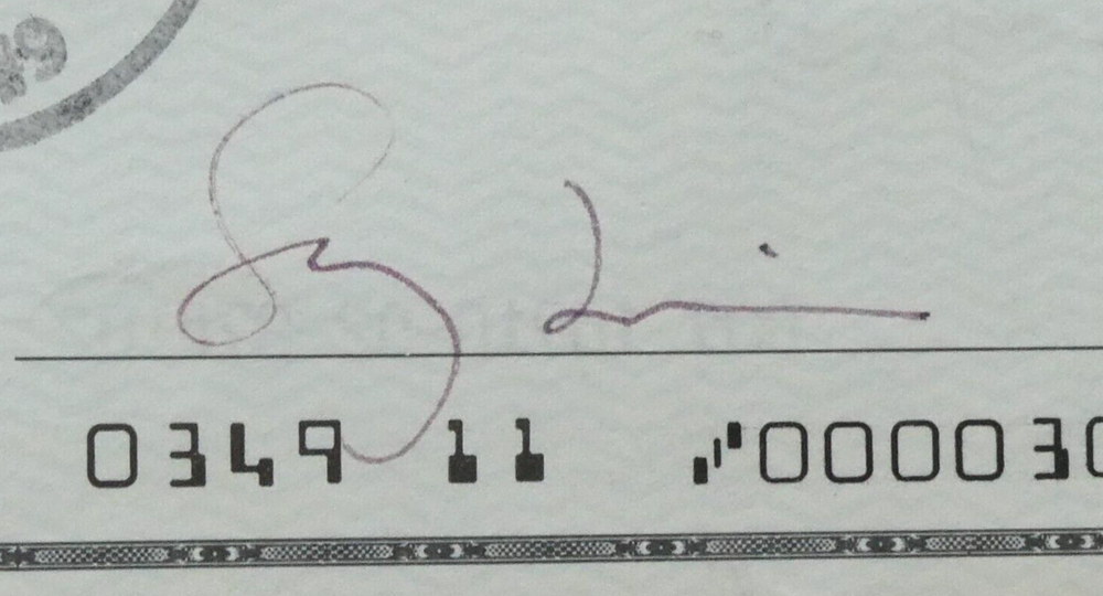Smokey Robinson (The Miracles) Hand Signed Check