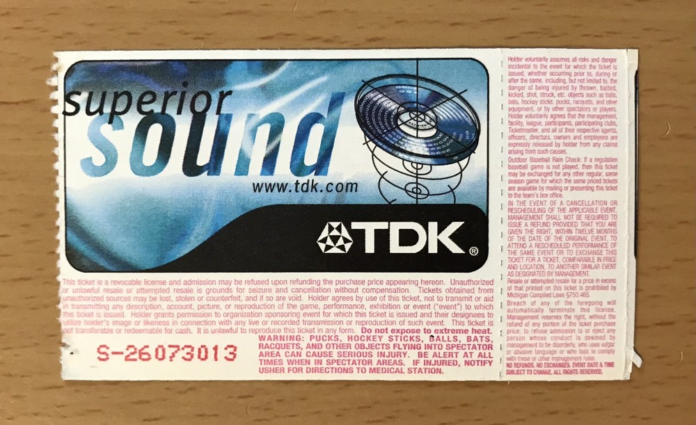 1999 NEIL YOUNG FOX THEATRE DETROIT CONCERT TICKET STUB HEART OF GOLD 304A