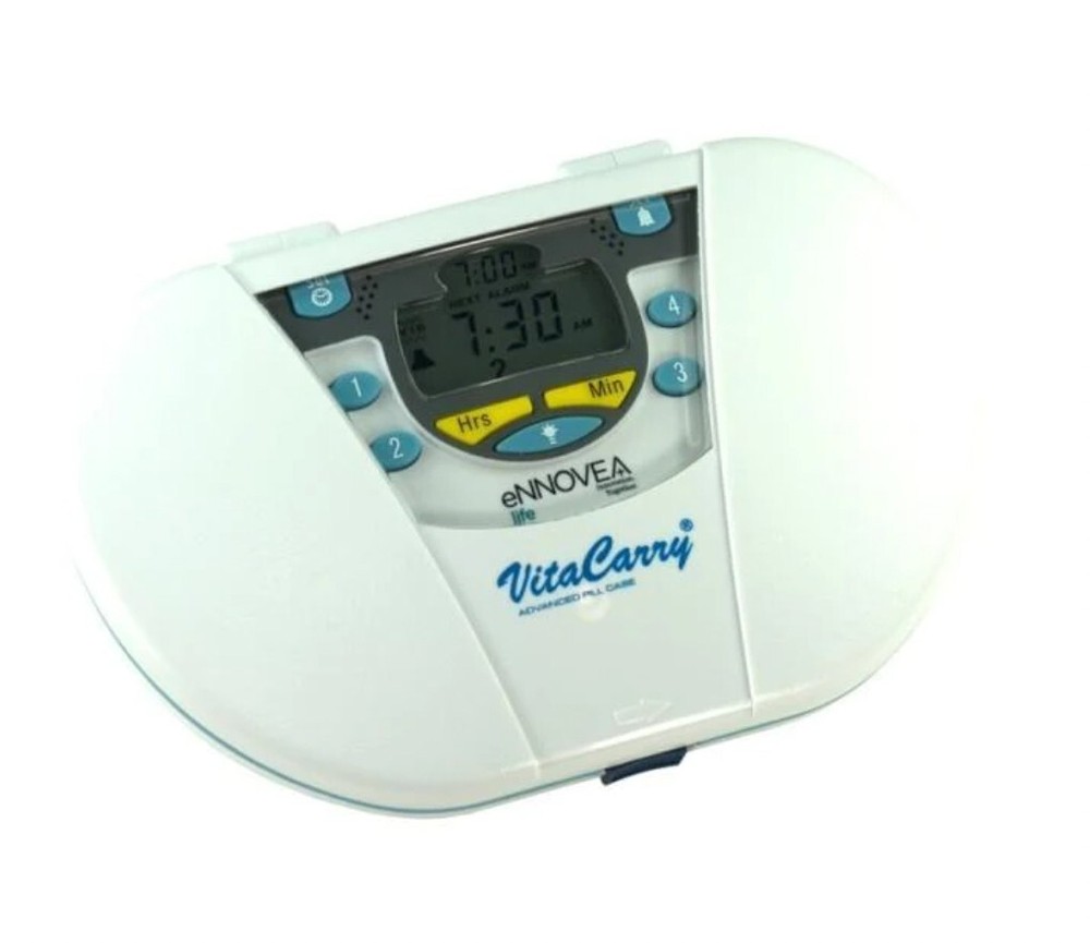 VitaCarry advanced pill case 4 Compartment With 4 Alarm Vibrating Timer