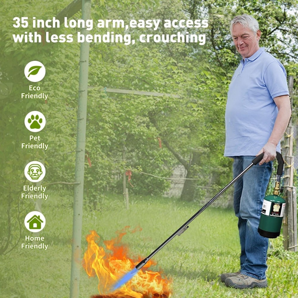Thirty-five inch propane weed torch burner.