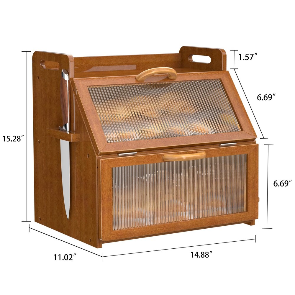 Bread Box for Kitchen Countertop, Large Bread Storage Container for Homemade ...