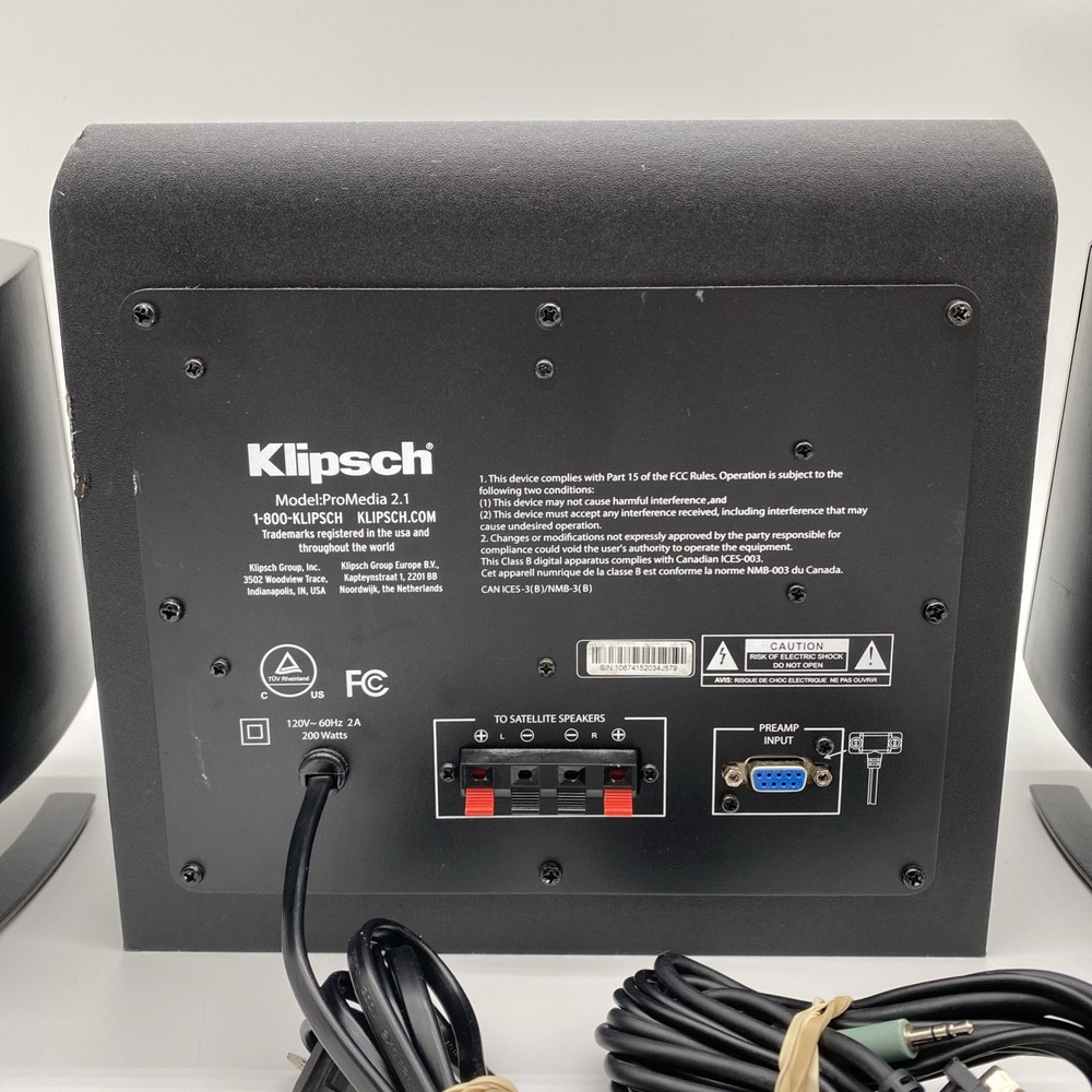 Klipsch ProMedia 2.1 THX Certified Computer Speaker System, Subwoofer, Grills