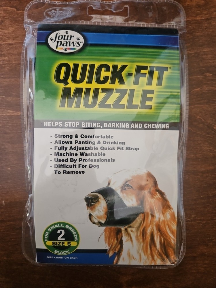 NEW Four Paws Quick Fit Muzzle Sz 2 Small Black Sturdy