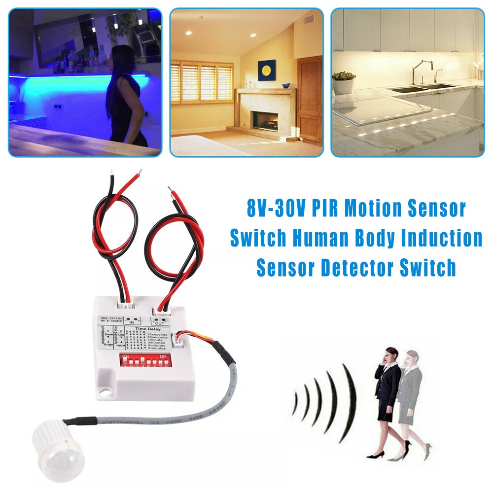 12V 24V PIR Motion Sensor Switch IR Infrared Human Induction Time