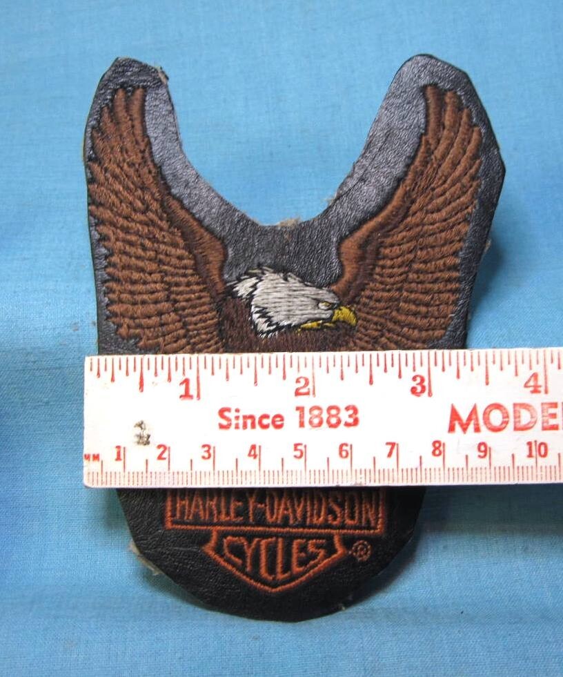 Harley Davidson Eagle Patch - 5" Motorcycle Jacket Embroidered Leather Patch