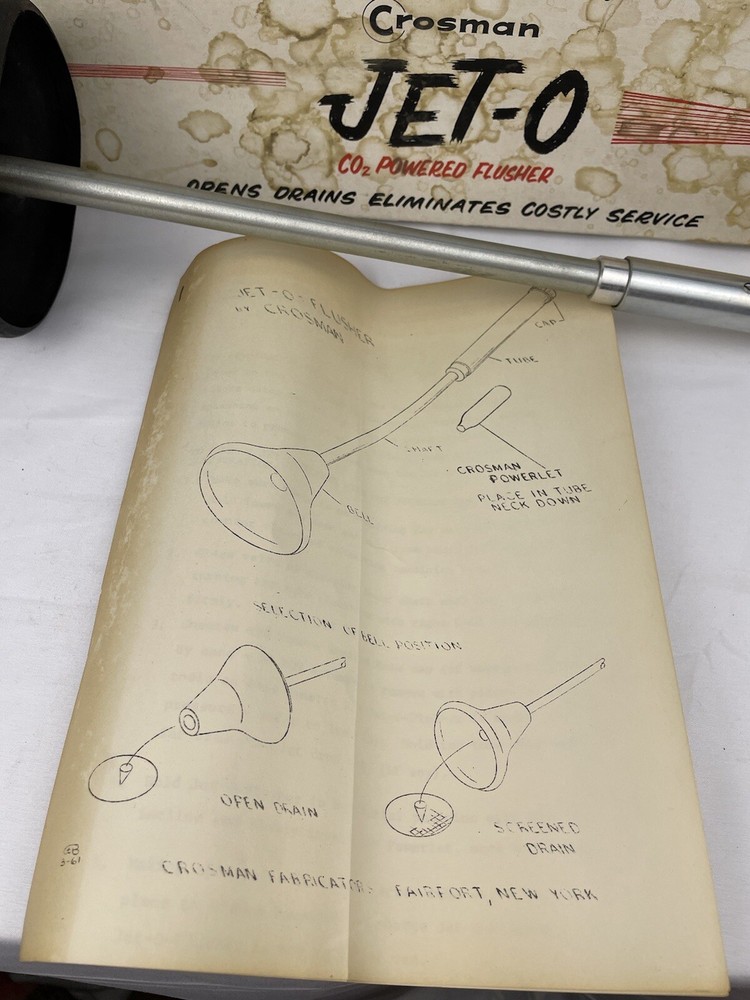 Prototype RARE JET-O CROSMAN C02 POWERED FLUSHER 1961