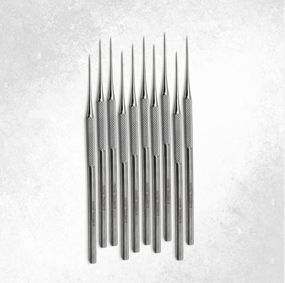 10 Pcs Dissecting Dissection Metal Teasing Needles Straight Pointed Tip Set