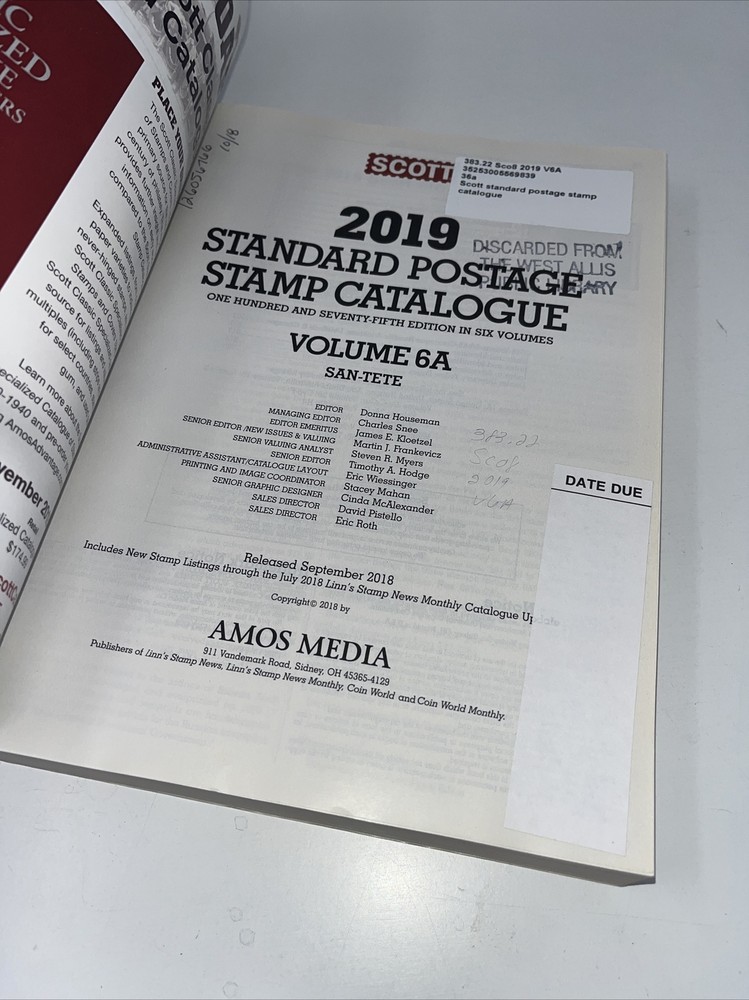 Scott 2019 Standard Postage Catalog vol 6A, SAN-TETE