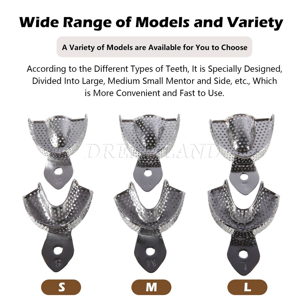 6 Dental Impression Trays set PERFO Denture Instruments