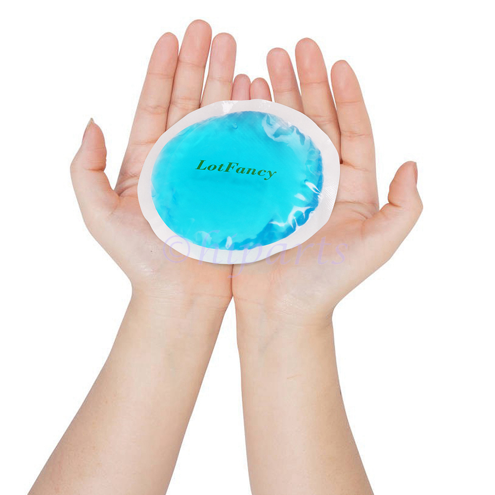 6Pcs Small Round Ice Gel Pack Hot Cold Therapy Heating Cooling Cloth Backing Kit