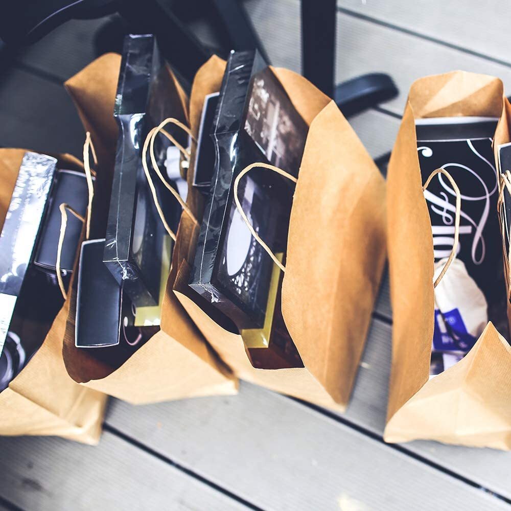 Paper Shopping Bags 250 Natural Kraft 16" x 6 x 12" Retail Merchandise Handles