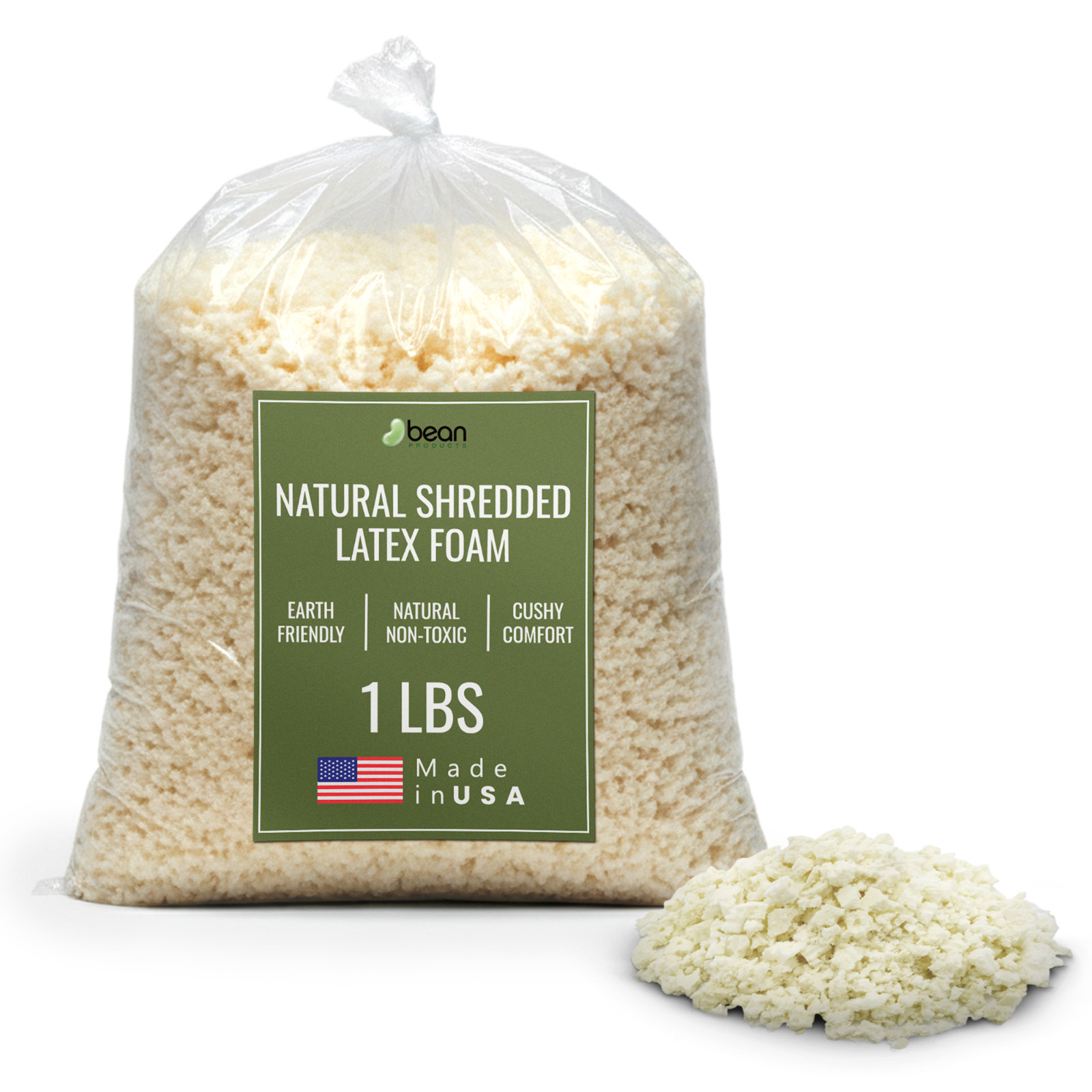 Natural Shredded Latex Foam - New Recycled Fill for Bean Bags, Pet Beds, Pillows