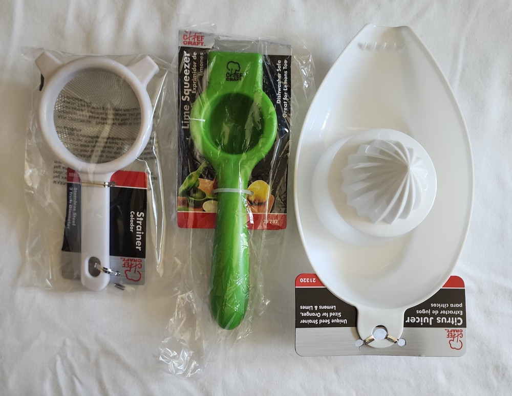 NEW Citrus Tool Set Lemon Squeezer Juicer Strainer Kitchen Bundle FREE Shipping