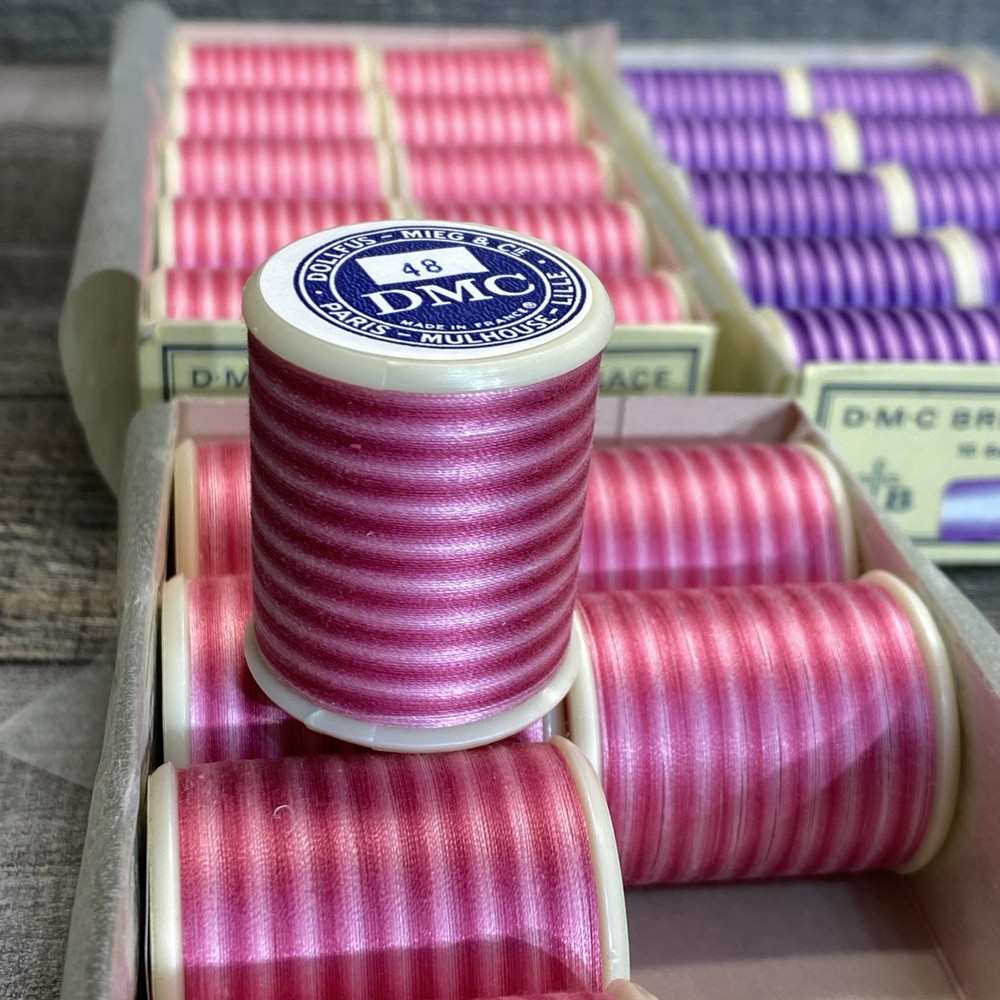 DMC Machine Embroidery Thread 5 Boxes 48 Spool Multi Color Blend #48, 114, 52, 9