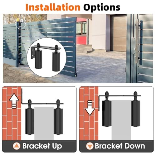 Sliding Gate Guide Rollers & Hardware Kit – Heavy Duty 6" 6in Black-2pcs