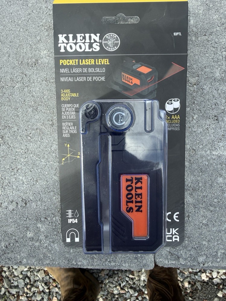 Klein Tools Pocket Laser Level 93PTL Red Magnetic Compact