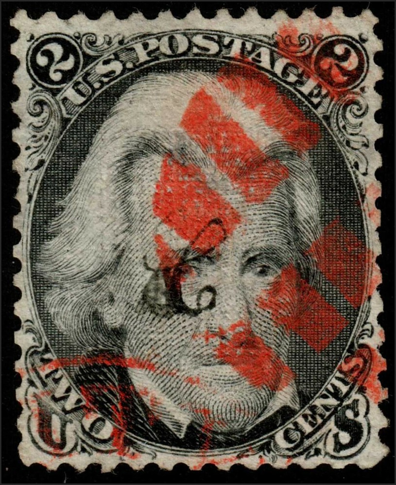 US 87 1868 2c Jackson Used Reperf with PSE Cert. KP-149