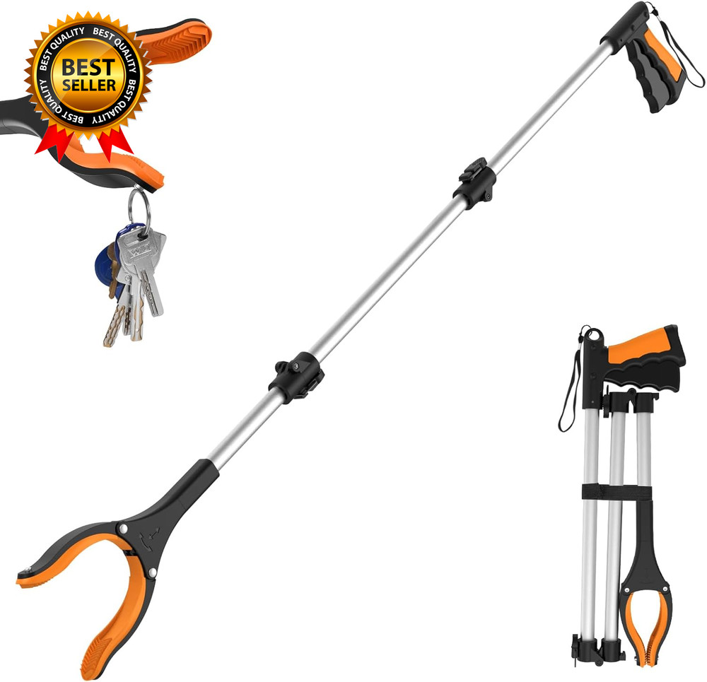 43" Extra Long Grabber Tool Foldable Grabbers for Elderly Grab It Reaching Tool