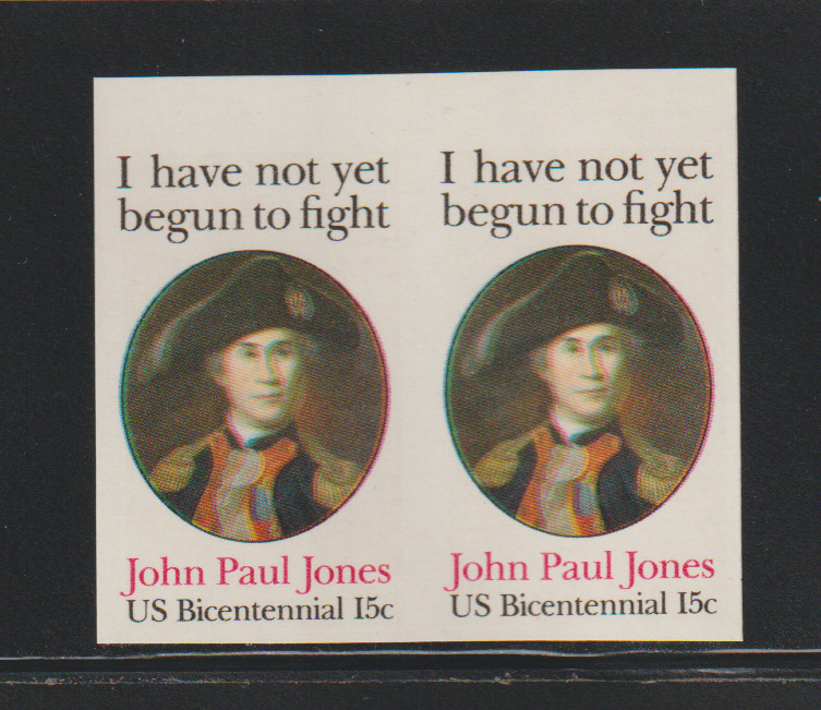 US ERROR Stamps #1789Pg Jones, Navy: Imperf pair. Proof MNH