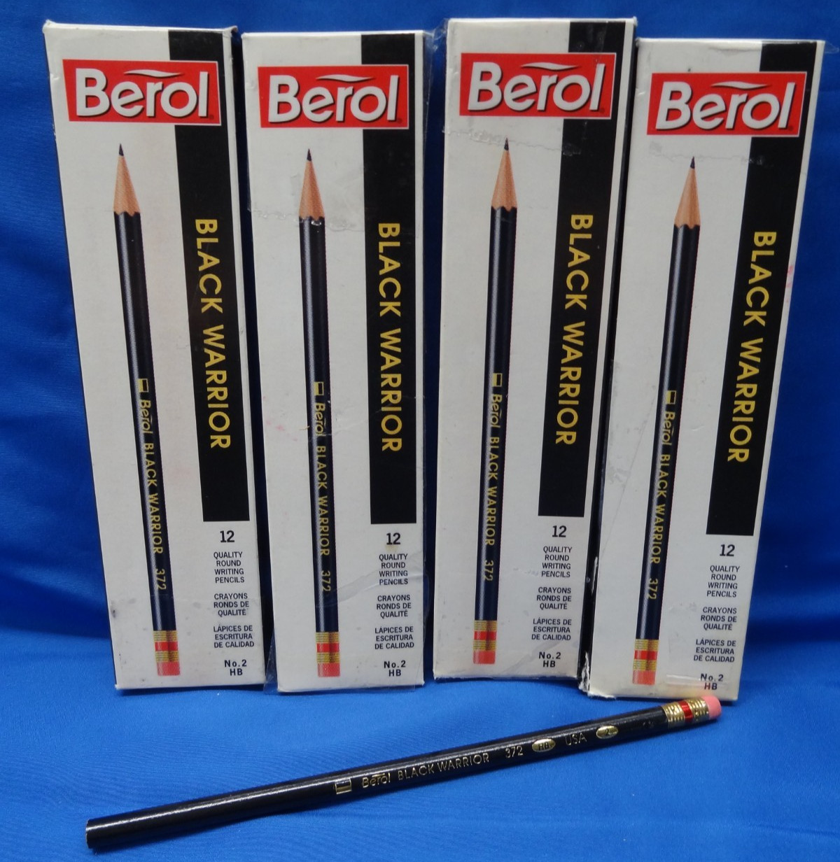 Berol (46) Black Warrior No. 2 HB Pencil Round Writing 372-2 Medium-Soft 1992