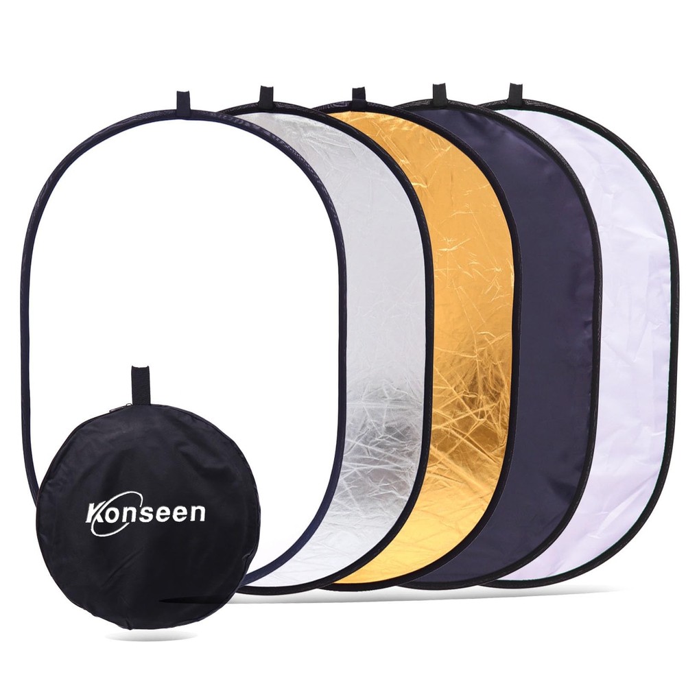 5 in 1 Lighting Reflector/Diffuser Kit 40"x 60"/100 x 150CM Portable Multi-Di...