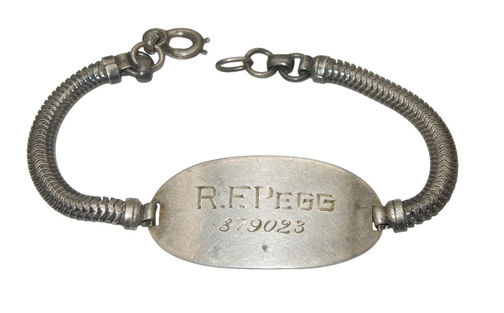WWII US Marine Corps USMC Pacific Named STERLING ID Bracelet C13