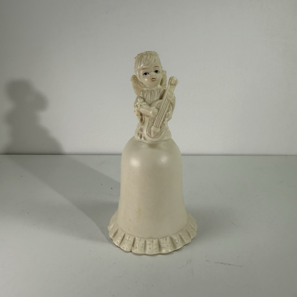 Vintage Ceramic Angel Playing A Cello Bell
