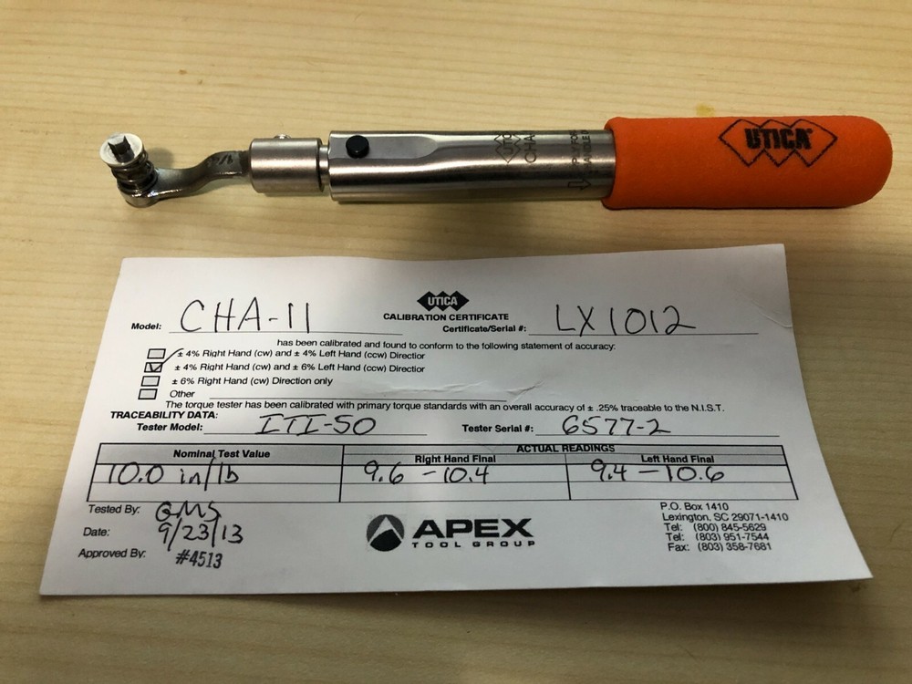 Utica CHA-11 Torque Wrench +++++++++++++++++++++++++++++++++++++++++++++++++++++