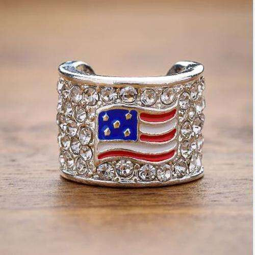 CharMED Stackable Personalize Stethoscope Bling Charm | American Flag USA