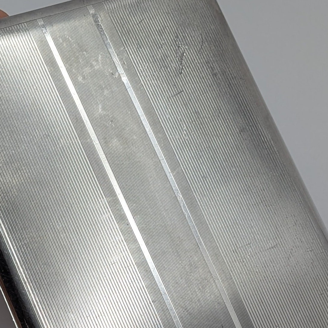 Vintage 1950s Sterling Silver Etched Cigarette Case Wallet Card Holder 5oz