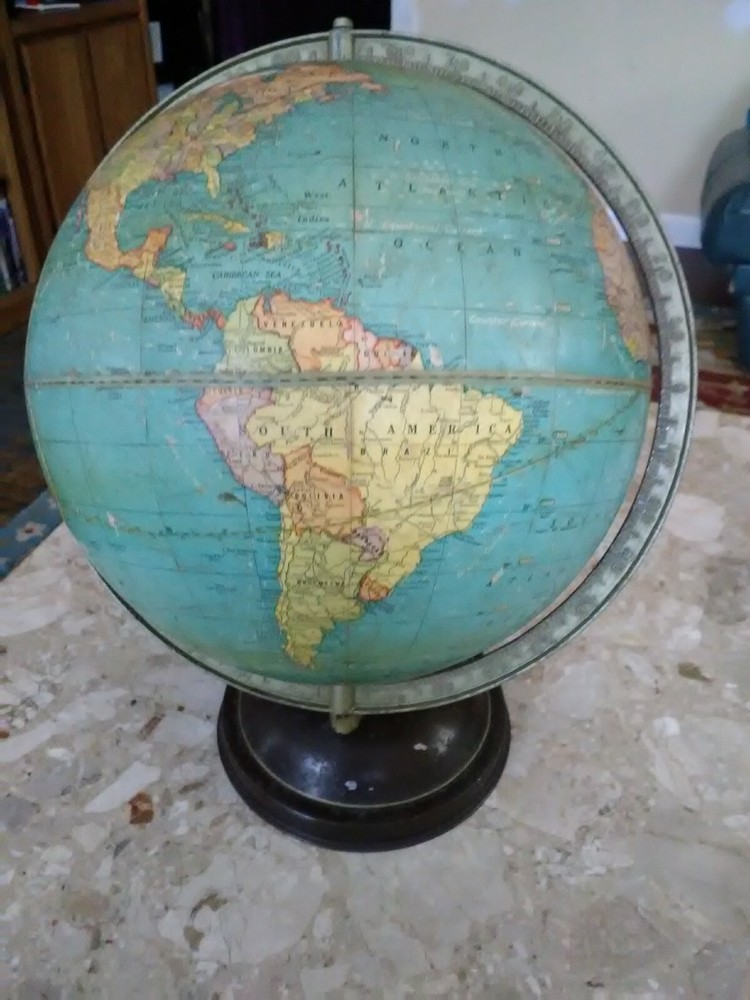 Cram's Universal Terrestrial Globe 12" #3 Desktop Tabletop Geography Vintage