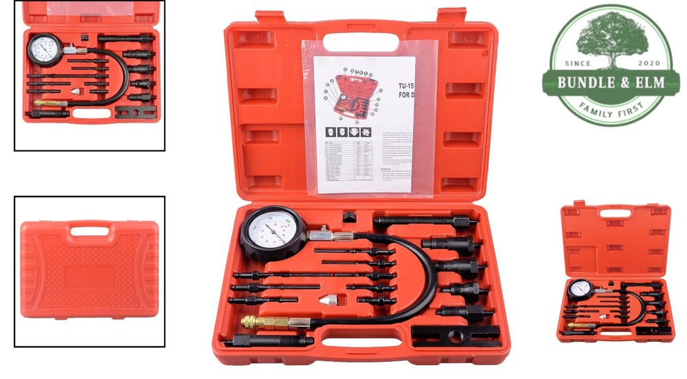 17-Piece Diesel Engine Compression Tester Kit - Precise Diagnostics for Vehicles