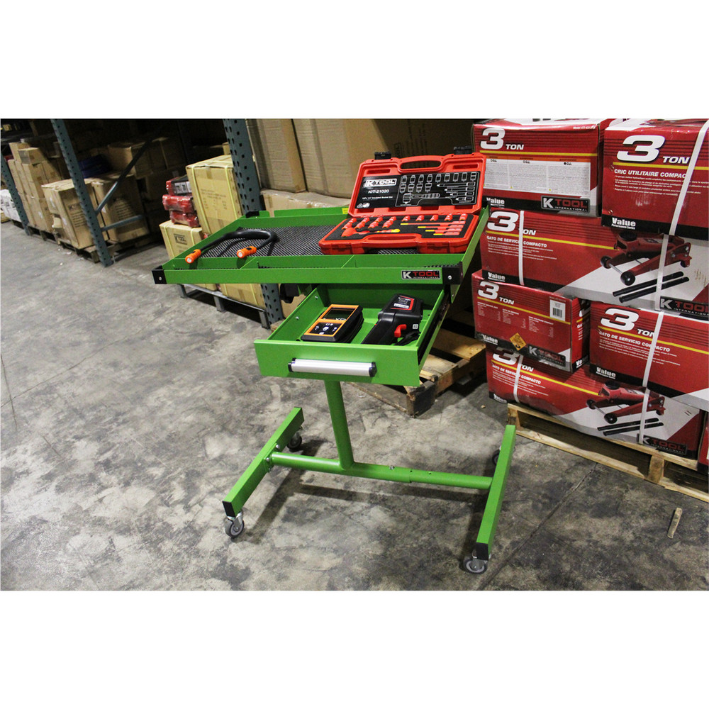 K Tool 75108 Adjustable Worktable with Drawer & Casters