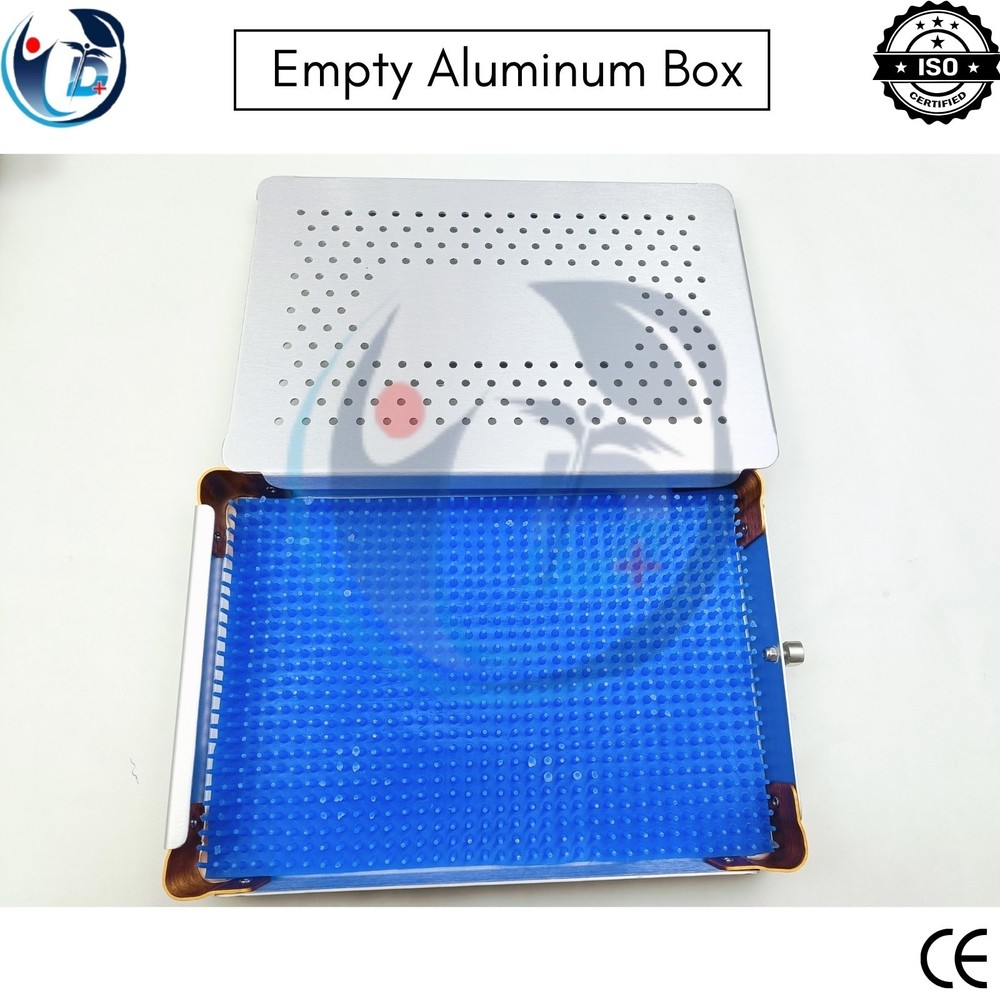Empty Aluminum Box for Surgical Instruments Sterilization Tray Storage Case CE