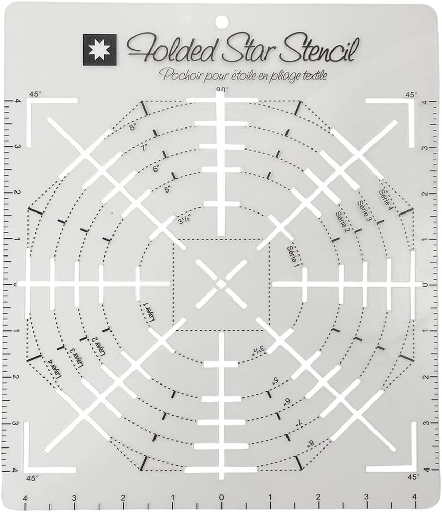 1 Pcs Folded Star Guide Stencil Sewing Quilting Template for Fabric Patchwork Pl