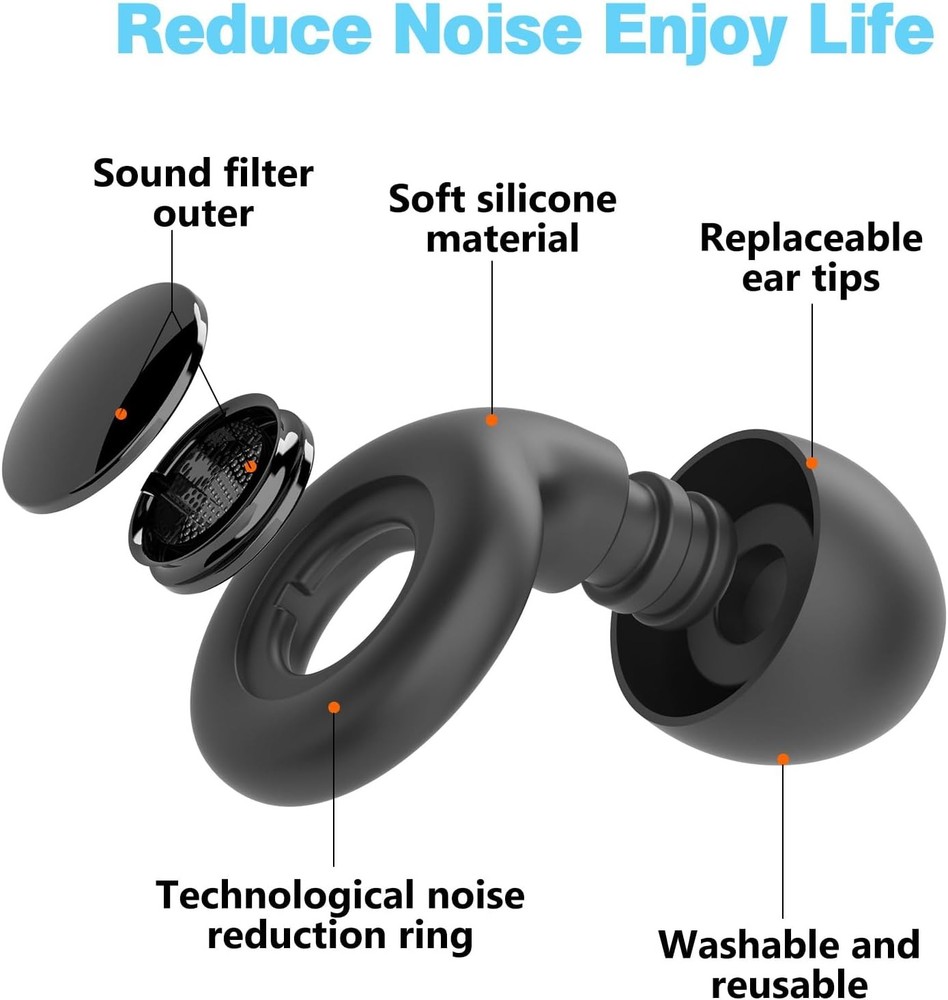 30dB Reusable Silicone Sleep Earplugs