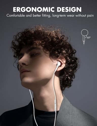 Wired Earbuds with Mic, Ultra Clear Calls & Noise Isolation, 3.5mm, 2-Pack