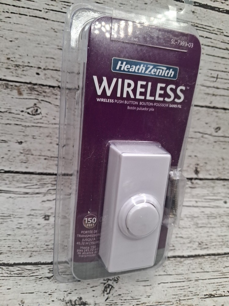 Heath Zenith SL-7393-03 Plastic Wireless Surface Pushbutton Doorbell