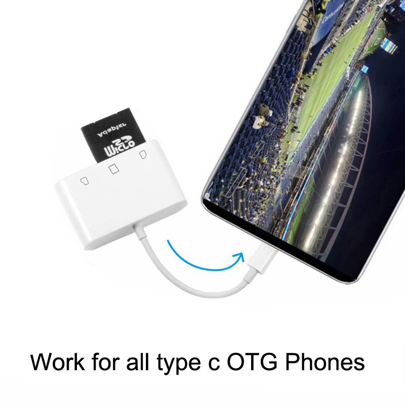 TYPE C Multi Card Reader Adapter for Micro SD / SD / SDXC / SDHC / CF - PC Mac