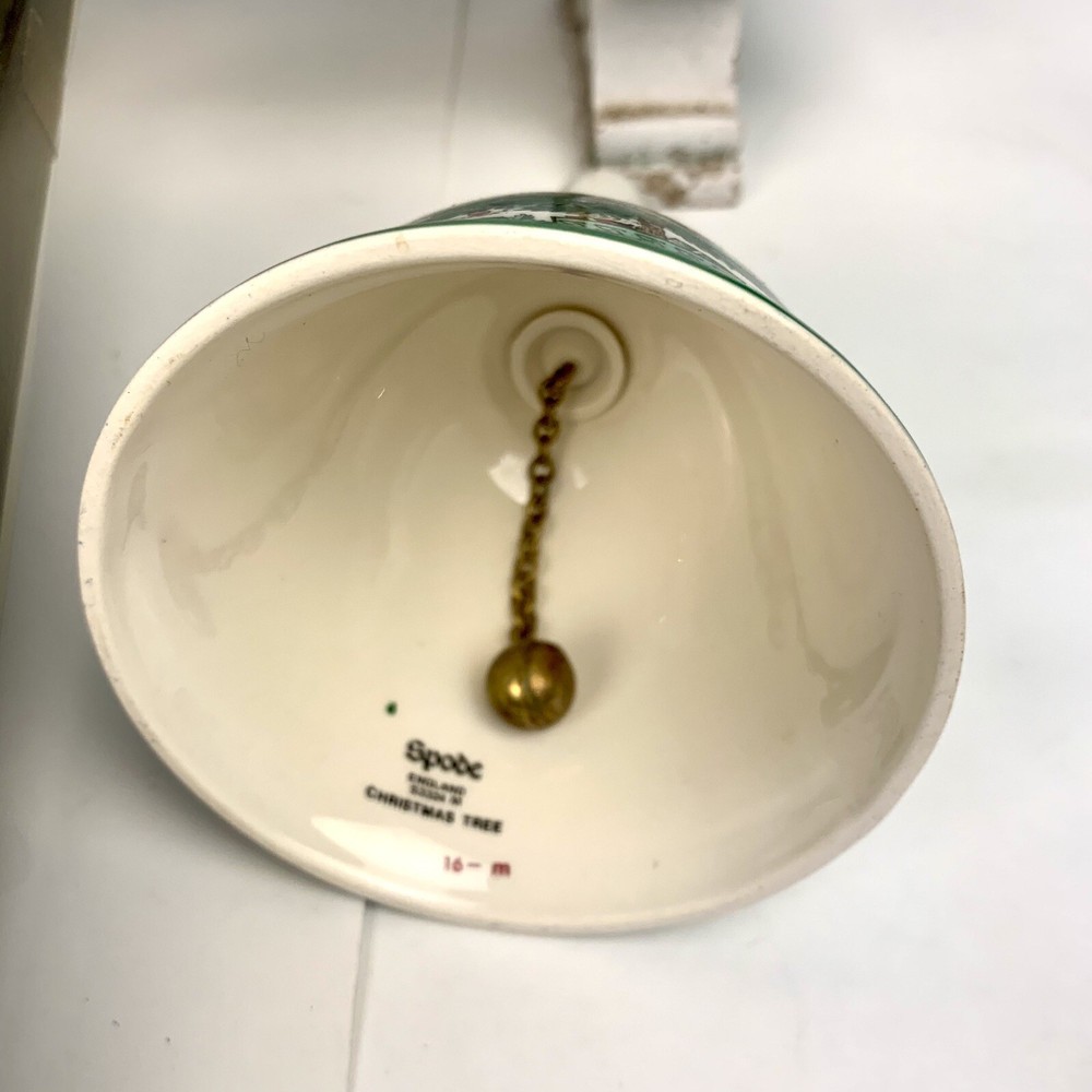 Spode Christmas Tree Handled Dinner Bell & Meat Fork In Box EUC