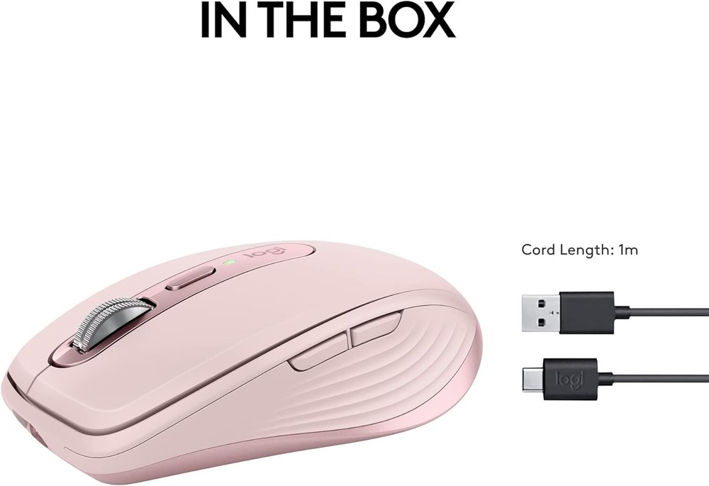 Logitech MX Anywhere 3S Compact Wireless Bluetooth Mouse Rose