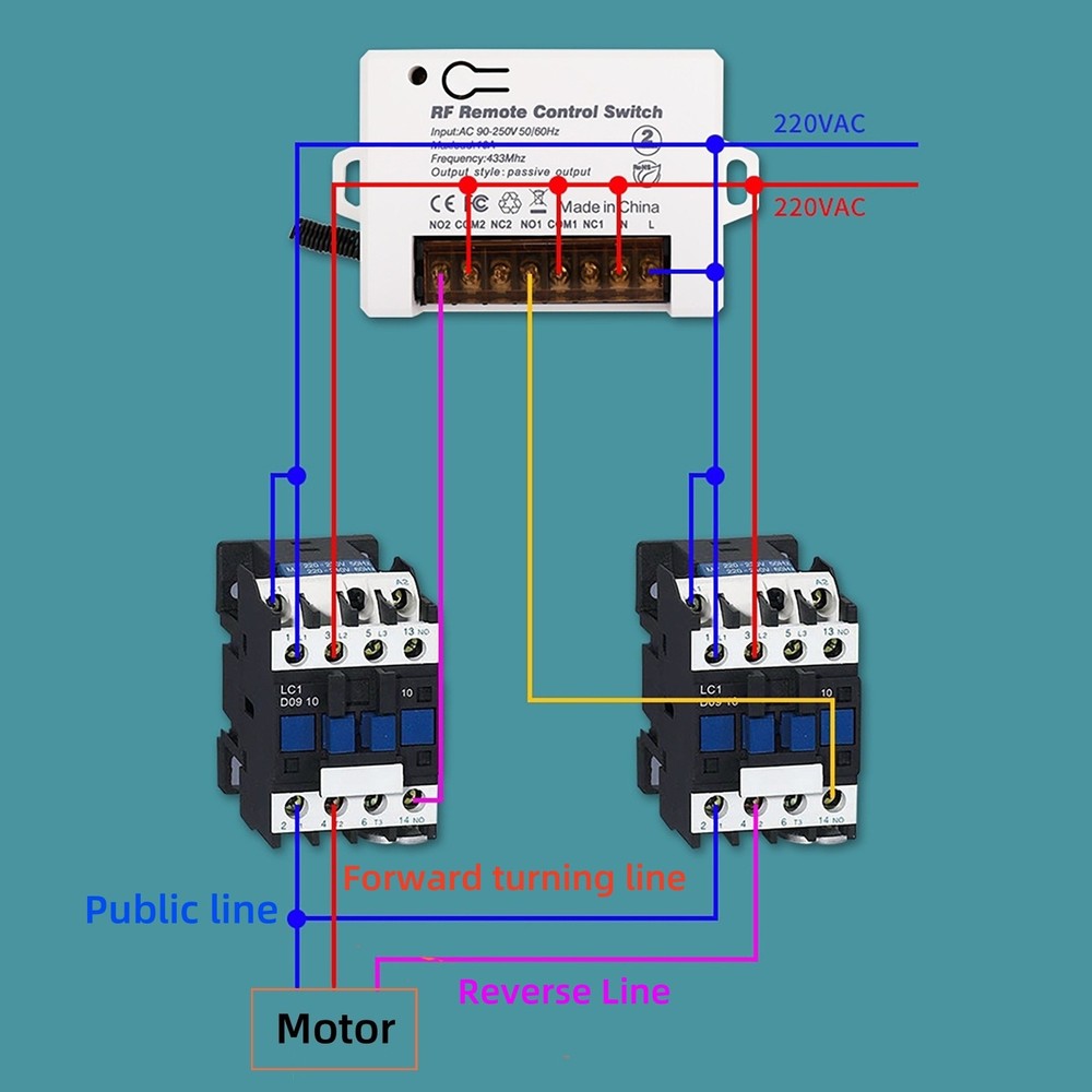 110V 220V 2Ch for Garage/Gate Relay Receiver Wireless Remote Control Switch aa
