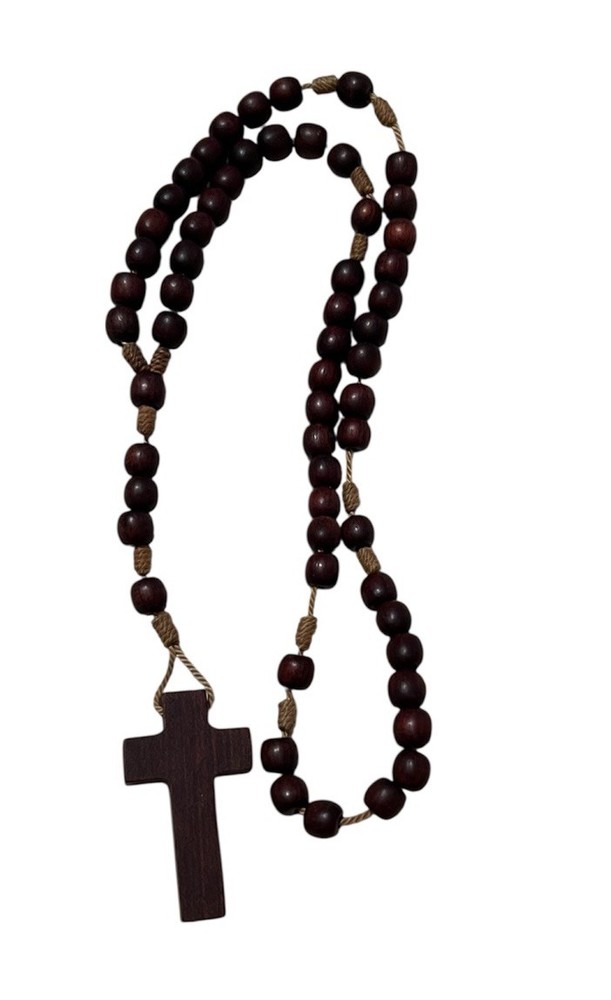 Jacaranda Wood Beads Knotted String Blessed Rosary