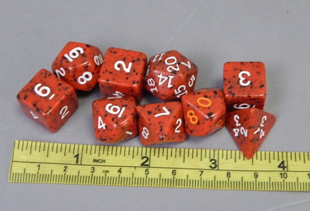 9pc White Wolf RPG poly speckled dice set OOP Requiem Vampire Masquerade